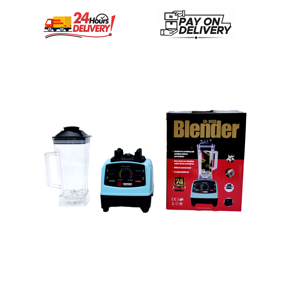 TRANSPARENT 800W Blender Crusher EB-10 (Black/Sky Blue) | HBNG87a