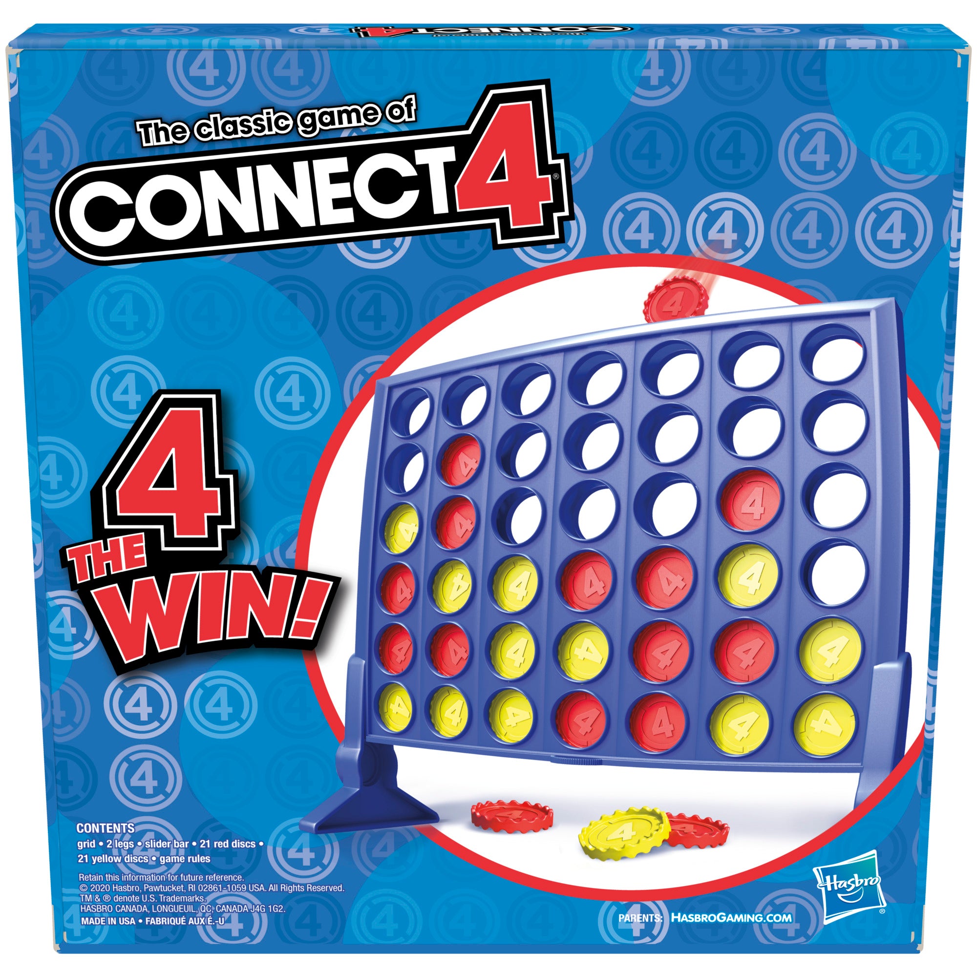 Connect 4 Classic Grid Strategy 4 in a Row Board Game for Kids and Family Ages 6 and Up, 2 Players | MTTS172
