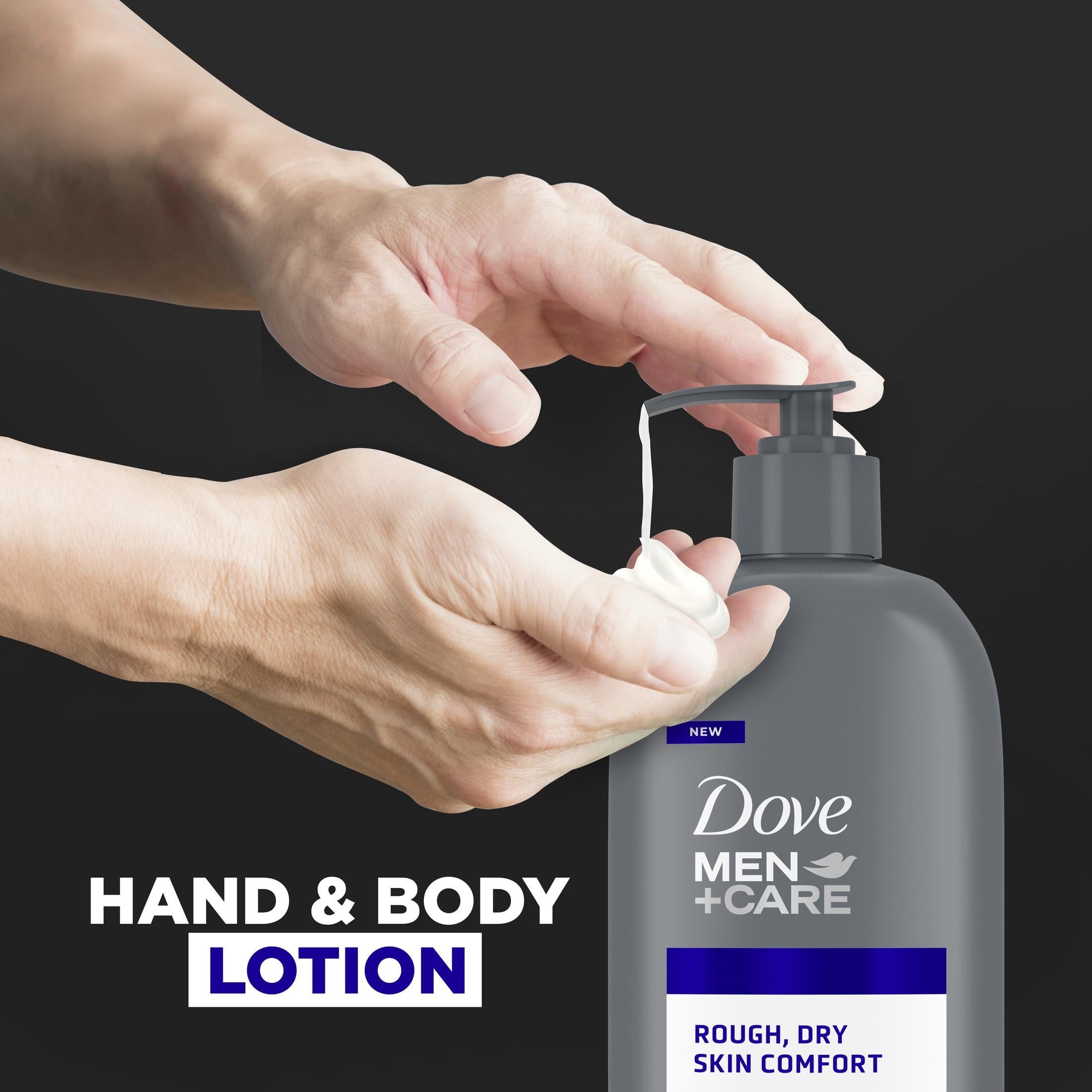 Dove Men+Care Skin Comfort Non Greasy Hand and Body Lotion for Dry Skin, Fresh, 13.5 fl oz | MTTS417