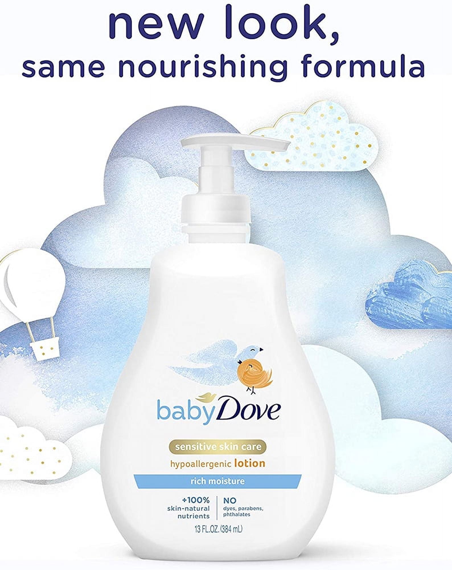Dove Baby Lotion Rich Moisture 13 Ounce (384ml) (3 Pack) Fragrance-Free 13 Ounce (3 Pack) | MTTS414
