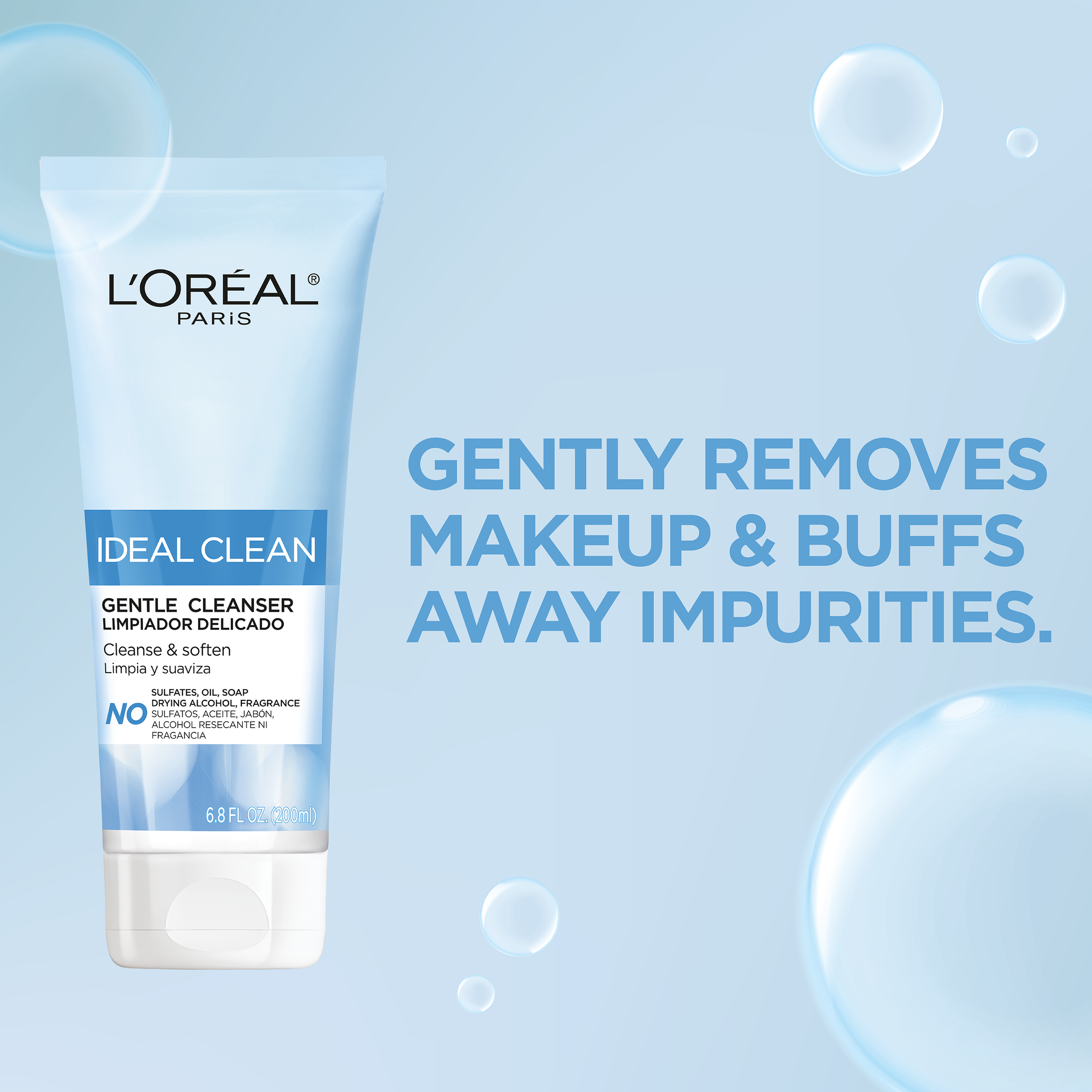 L'Oreal Paris Ideal Clean Gentle Facial Cleanser, 6.8 fl oz | MTTS396
