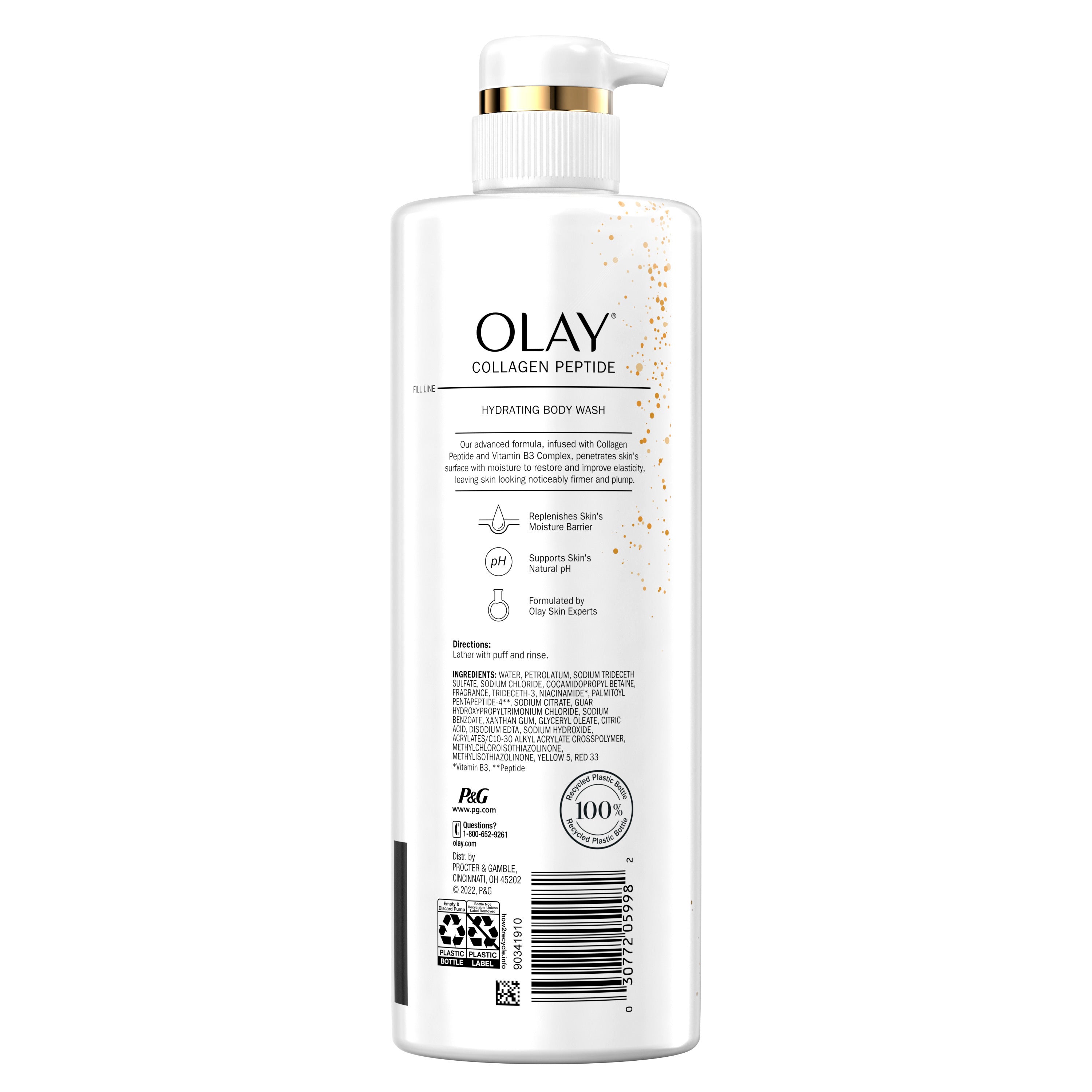Olay Cleansing & Firming Women's Body Wash with Vitamin B3 and Collagen, All Skin Types, 20 fl oz | MTTS294