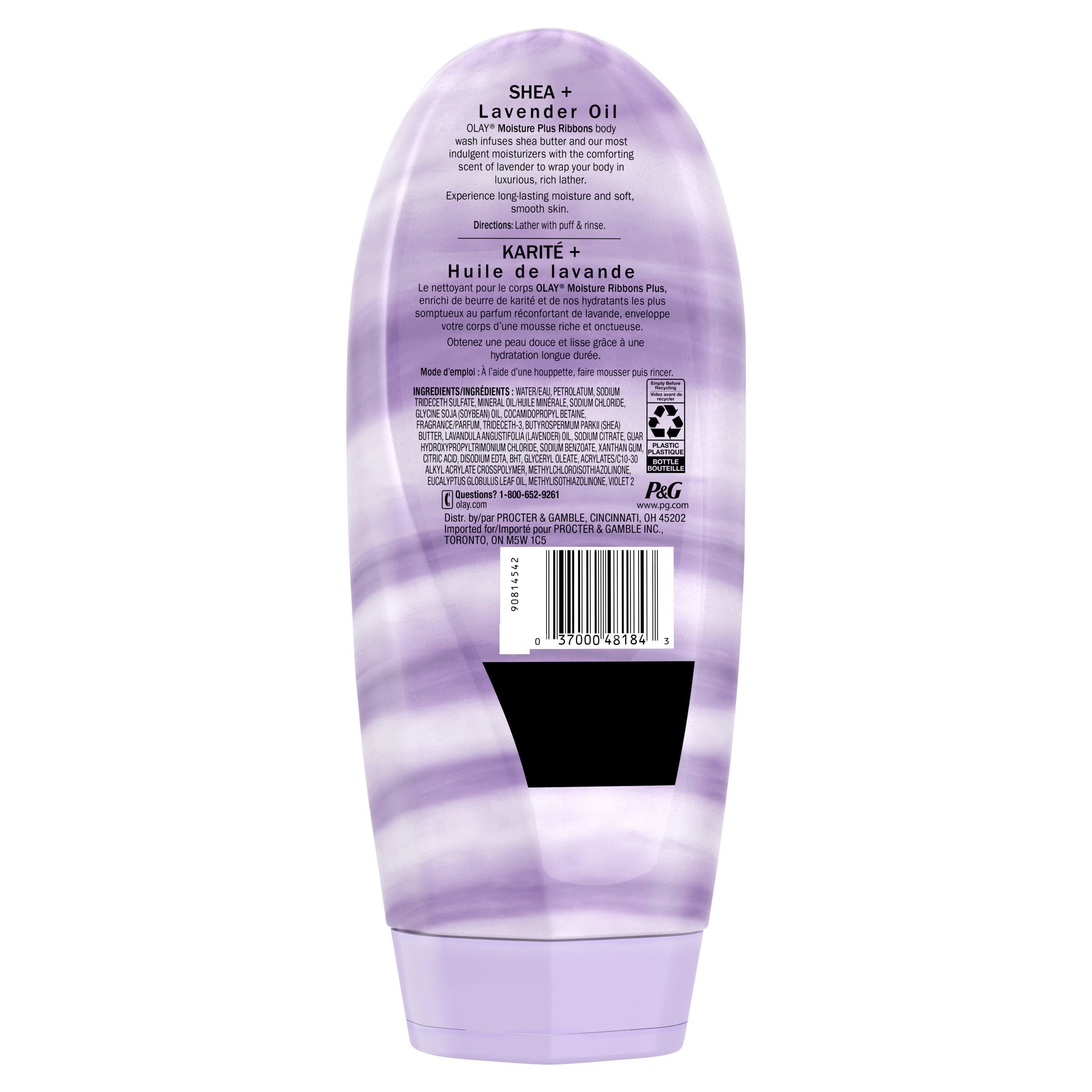 Olay Moisture Ribbons Plus Shea + Lavender Oil Body Wash, for All Skin Types, 18 fl oz | MTTS300