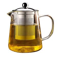 Transparent Teapot with Removable Stainless Steel Infuser and 4 Teacups | TCHG344a