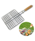 Foldable Stainless Steel Grill Basket with Wooden handle| TCHG151a