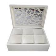 Wooden Tea Box with Lid and 6 Storage Compartment | TCHG301a